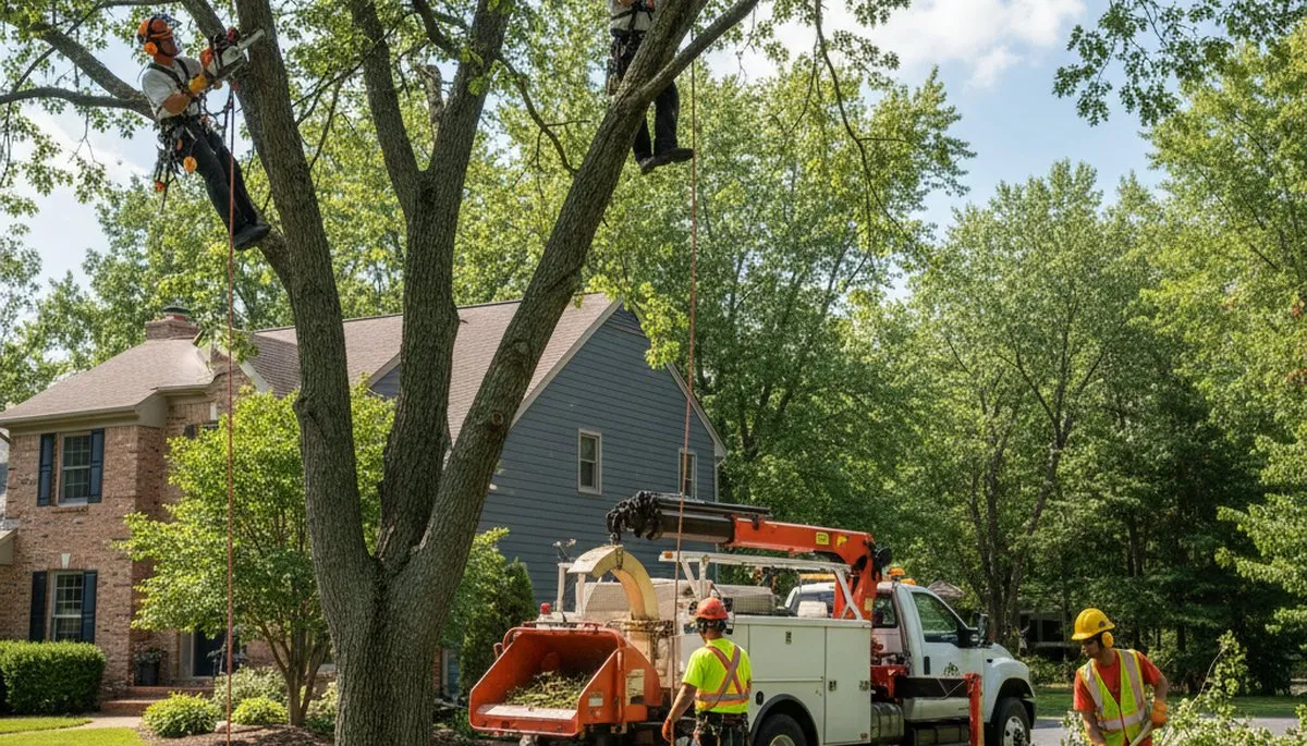 Memphis, TN tree service crew removing a tree for safe residential property maintenance