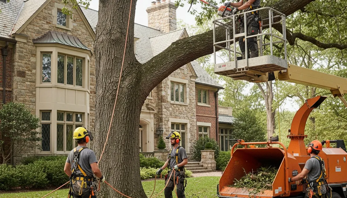 Memphis, TN tree service crew removing a tree for a residential property